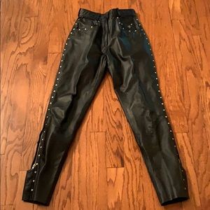 Harley-Davidson leather pants with studs